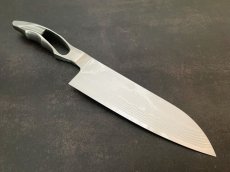 画像1: 飛雲　鍛造V10ダマスカス鋼　三徳１７０ｍｍ　ＳＬＷハンドル　 (1)