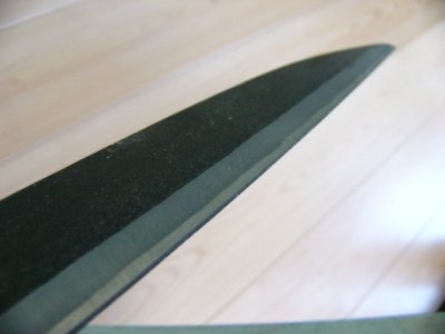画像1: 本職用　鍛造 門型　黒打　　葉切り用薄刃仕立て　一寸巾　刃渡り210ｍｍ　高級炭素鋼